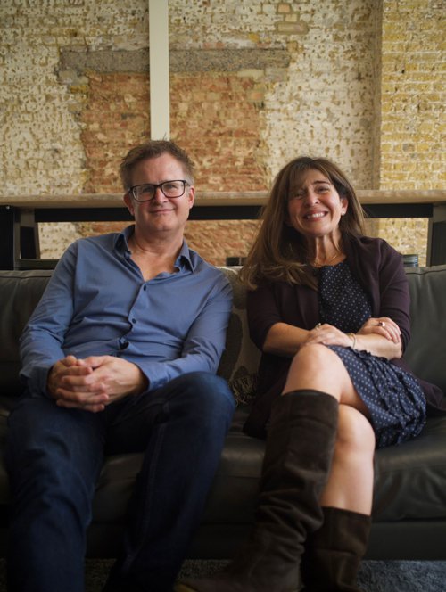 Co-Founders of MyPocketSkill sitting at the offices in London